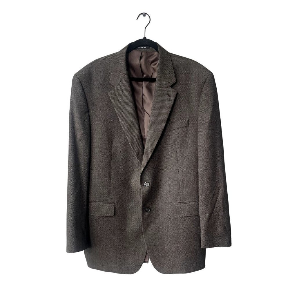 Lauren Ralph Lauren Mens Sz 46L Brown Wool Button Blazer Suit Jacket